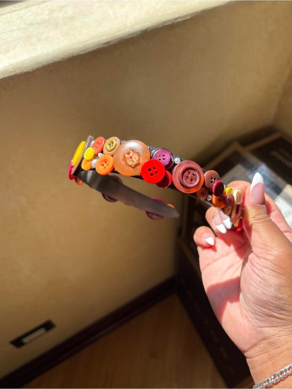 Colorful Button Embellished Headband - Multicolor🍂